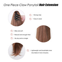 Extension de cheveux queue de cheval lisse et longue, fashion, 28 ", pince à cheveux, queue de cheval, pour femmes