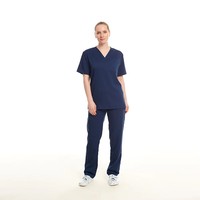 Scrubs confortables hauts pantalons droits ensembles femmes infirmière gommages uniforme Logo personnalisé pour hôpital clinique Salon de beauté