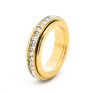 Rotating Double <b>Circle</b> <b>Ring</b> for Women | Stainless Steel with Cubic Zirconia | Trendy Fashion <b>Ring</b> - Product Image 4