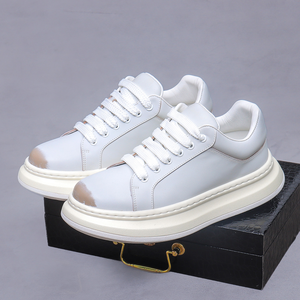 2026 New style leather casual sneakers with trendy design comfortable thick sole and high-quality leather <b>chunky</b> leather <b>shoes</b> - Product Image 3