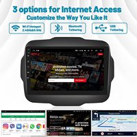 Podofo 9 pouces autoradio Android Autoradio pour Jeep Renegade 2016-2020 sans fil Carplay Android Auto HIFI WIFI GPS