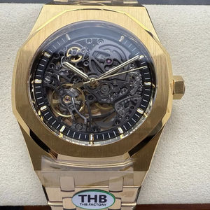 Montre mécanique de plongée de luxe de qualité supérieure, étanche, 41 mm, mouvement THB Factory 3132, 15412GoldAudemarss - Product Image 1