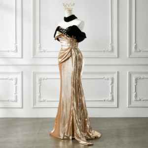 किसी भी अवसर के लिए सभी मौसमों की सुरुचिपूर्ण राजकुमारी मत्स्यांगना आधुनिक कस्टम-आकार की शाम पोशाक - Product Image 3