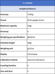Balanza de Química Física para Laboratorio, Instrumentos Analíticos de Laboratorio, LC-JA11003 - Product Image 2