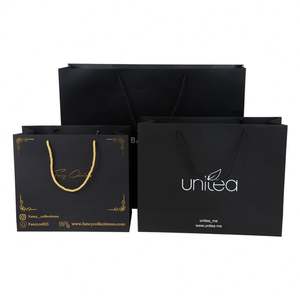 Sacs en papier carton blanc écologiques de luxe pour l'emballage d'achats, avec poignée, impression de logo personnalisée, vente en gros - Product Image 3