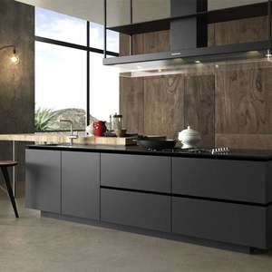 Kitchen Furniture <b>Cabinets</b> Luxury Modern Smart Modular Design Wooden Veneer Door Panel Wood Wall Kitchen <b>Cabinet</b> with Island - Product Image 1