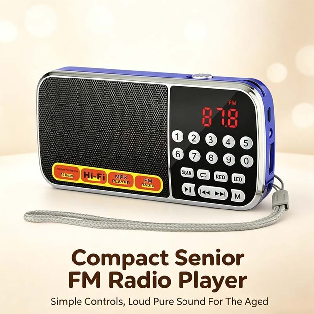 L088 Mini Plastic FM Radio Portable Digital Flashlight USB Support TF Card Display Screen Outdoor Camping Hiking Walking