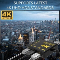 Conmutador HDMI 5 en 1, 5x1, 4K 30Hz, 5 Puertos, con Control Remoto y Receptor IR - HDMI 4K de 5 Puertos