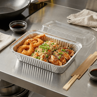 Lot de 1000 contenants en aluminium de qualité alimentaire pour emporter, solutions de préparation de repas, petit plateau en aluminium avec couvercle