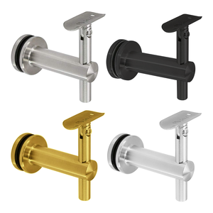 Main courante <span class=keywords><strong>sur</strong></span> <span class=keywords><strong>mesure</strong></span> pratique, design moderne, support de main courante en verre SS316 à fixation au sol pour escaliers, balcons et extérieur - Product Image 1