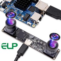 Cámara de Visión Estéreo ELP de 4MP, Cámara USB Lightburn, 3840x1080 60fps, Sin Controladores, Módulo de Cámara USB 1080P 60fps para Android