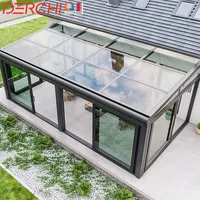 현대 정원 디자인 알루미늄 구조 안뜰 유리 4 시즌 sunroom 집