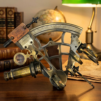 Sextant de navigation en laiton antique TMI, instrument marin pirate, télescope astrolabe, boîte en bois, cadeau de Londres