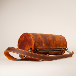 Custom Oem Mens Leather Cylinder Phone <b>Bag</b> Men Designer Plain Crossbody <b>Messenger</b> <b>Bag</b> for Men Shoulder <b>Messenger</b> LCYB-0085 - Product Image 1