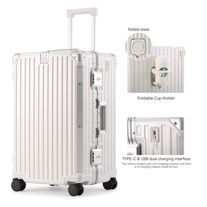 Vali kéo thời trang cao cấp chất lượng cao, tay cầm rộng, khóa TSA, dành cho nam, dung tích lớn, vali xách tay màu trắng - Product Image 2