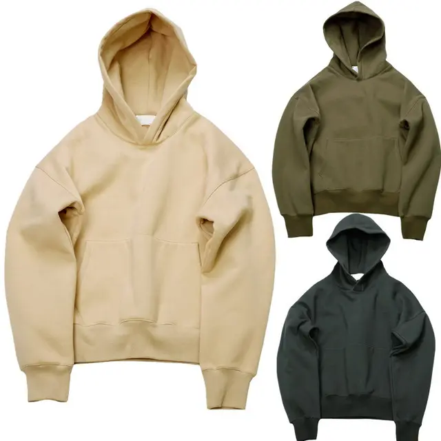 Sweat à capuche en coton épais pour homme, haut de haute qualité, personnalisé, avec logo brodé