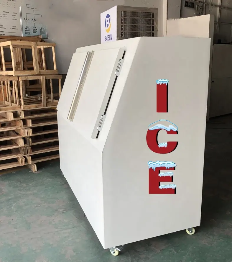 Sacchetti di 200 contenitore di ghiaccio congelatore/stazione di servizio per uso esterno contenitore di stoccaggio del ghiaccio in sacchi merchandiser ghiaccio