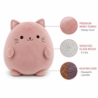 Jouets en peluche lestés personnalisés OEM, chat en peluche avec perles de verre chauffantes, thérapie sensorielle par pression profonde, cadeau apaisant