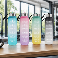 Bouteille d'eau portable en plastique sans BPA, anti-fuite, avec sangle de transport, idéale pour les voyages