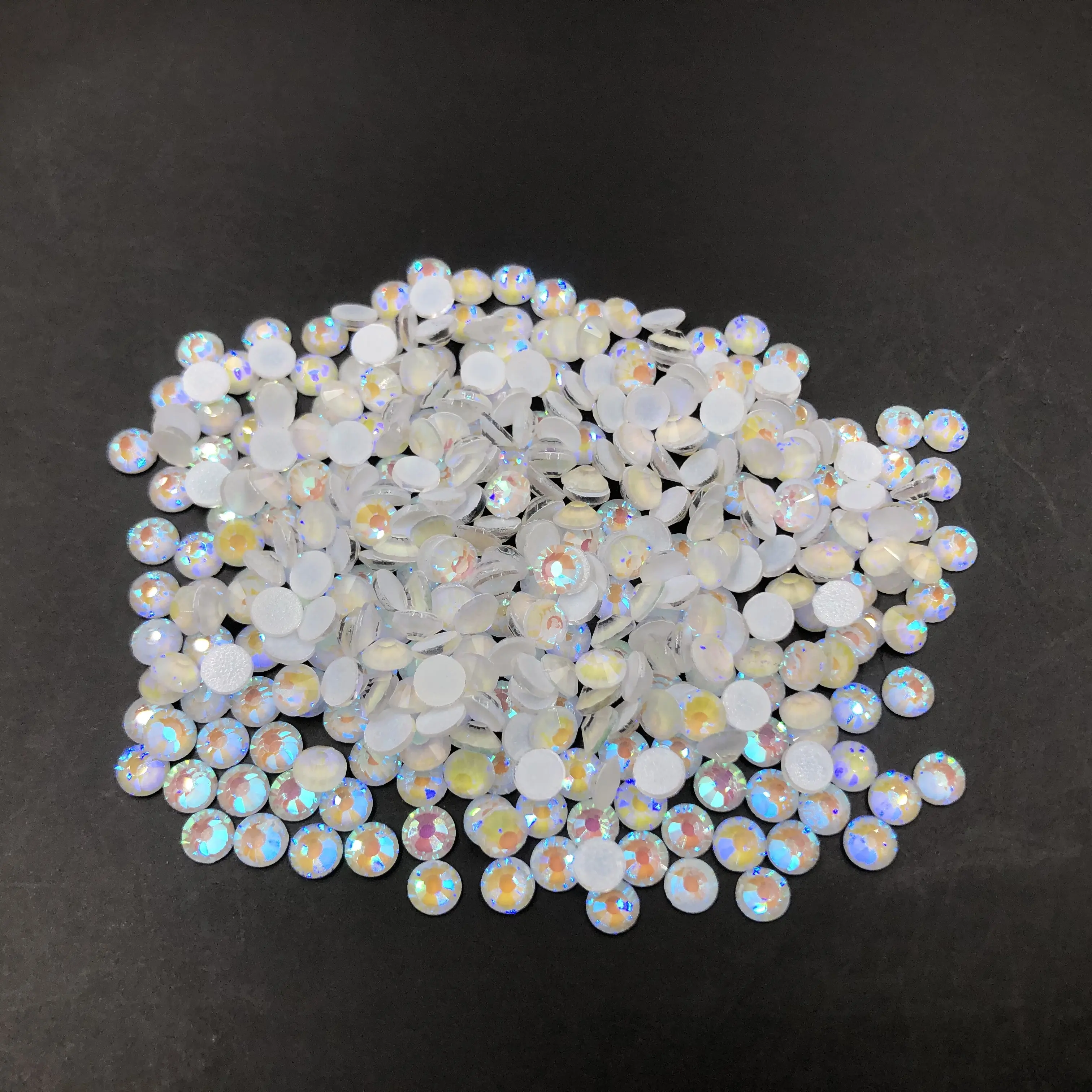 2mm 3mm 4mm 5mm 6mm Jelly White AB Crystal Stones Round Flatback Rhinestone For DIY Crafts neon rhinestones