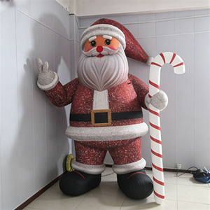Luces LED <span class=keywords><strong>de</strong></span> Navidad en Oferta, Decoración Inflable para Puerta con Diseño <span class=keywords><strong>de</strong></span> Santa Claus con Bastón <span class=keywords><strong>de</strong></span> <span class=keywords><strong>Caramelo</strong></span> para Publicidad - Product Image 4