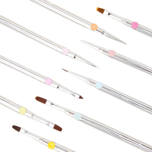 Ensemble de pinceaux à ongles à pointe amovible, manche en métal, poils en nylon doux, pour la manucure professionnelle en salon, la peinture, le design et le travail du gel sur les ongles - Product Image 6