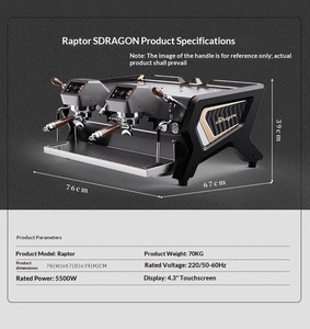 เครื่องชงกาแฟเอสเพรสโซเชิงพาณิชย์ SY-99 ประสิทธิภาพสูง ระบบทำความร้อนเร็ว หม้อต้มคู่ ควบคุมด้วย PID ร้อนเร็วภายใน 3 นาที หน้าจอสัมผัส 7 นิ้ว สำหรับร้านกาแฟ - Product Image 5