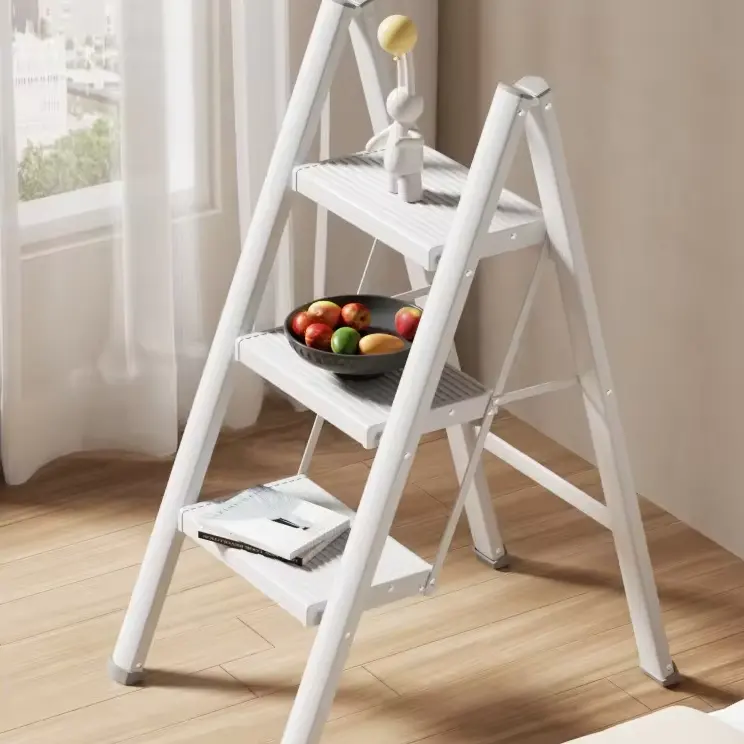 Hot selling thickened multifunctional retractable indoor high-altitude storage ladder with 3steps