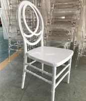 Chaises de salle à manger Phoenix en résine PC empilables, durables, faites à la main, blanches, pour hôtel