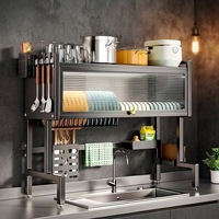Étagère de cuisine multifonctionnelle pour vaisselle, égouttoir et rangement de bols et baguettes