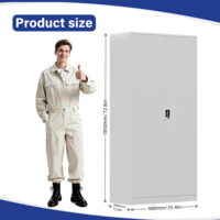 Armoire de rangement en métal robuste, armoire à dossiers en acier avec séparateurs, serrure pour garage, atelier