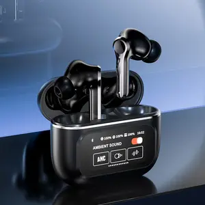 New LCD Color Touch Screen YX30 Wireless Earbuds Noise Cancelling BT TWS Earphones ANC Running Gaming In-Ear Earphones
