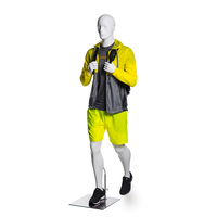 Mannequin Homme Athlétique Premium FC-2 en Position de Marche, Corps Entier Blanc, pour Présentation de Vêtements de Sport et d'Extérieur en Magasin