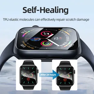 Protetor de tela para Apple Watch Series 8 9 49mm 45mm Smart Watch 3D Cobertura Completa Filme Protetor de tela para Apple Watch 45mm