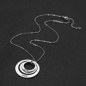 Collar con Nombre Personalizado, Colgante de 3 Círculos, Acero Inoxidable Chapado en Oro de 18K, Joyería para el Hogar, Oro Rosa para Mujer - Product Image 3