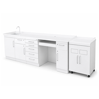 Meuble de cabinet dentaire, mobilier médical dentaire avec plan de travail en acrylique, évier, tiroirs de rangement, fabrication sur mesure OEM