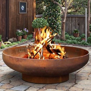 Nhiệt Độ Cao Màu Đen Corten Carbon Thép Đánh Bóng Giả Mạo Vòng Ngoài Trời Lửa Pit Bát Brazier Cho Ngoài Trời & Đảng - Product Image 3