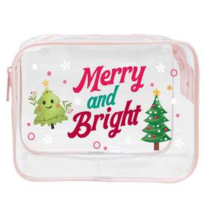 Custom Logo Christmas Gifts Cosmetic <b>Bag</b> <b>Clear</b> PVC ODM OEM Makeup Organizer Gifts <b>Bag</b> Transparent PVC Cosmetics Package <b>Bag</b> - Product Image 5