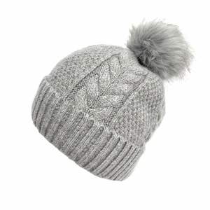 Bonnet d'hiver tricoté pour femme, imprimé sérigraphié, avec pompons en fourrure - Produit promotionnel pour le bureau - Product Image 6