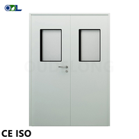 Porte battante à double porte en acier inoxydable hermétique pour salle blanche pour hôpital médical ou laboratoire