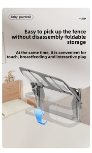 3-in-1 Newborn Baby <b>Bed</b> with Anti-Pressure Guardrail, <b>Foldable</b> <b>Bed</b>-in-<b>Bed</b> Crib for Living Room, Adjustable Safety <b>Bed</b> Rail - Product Image 2