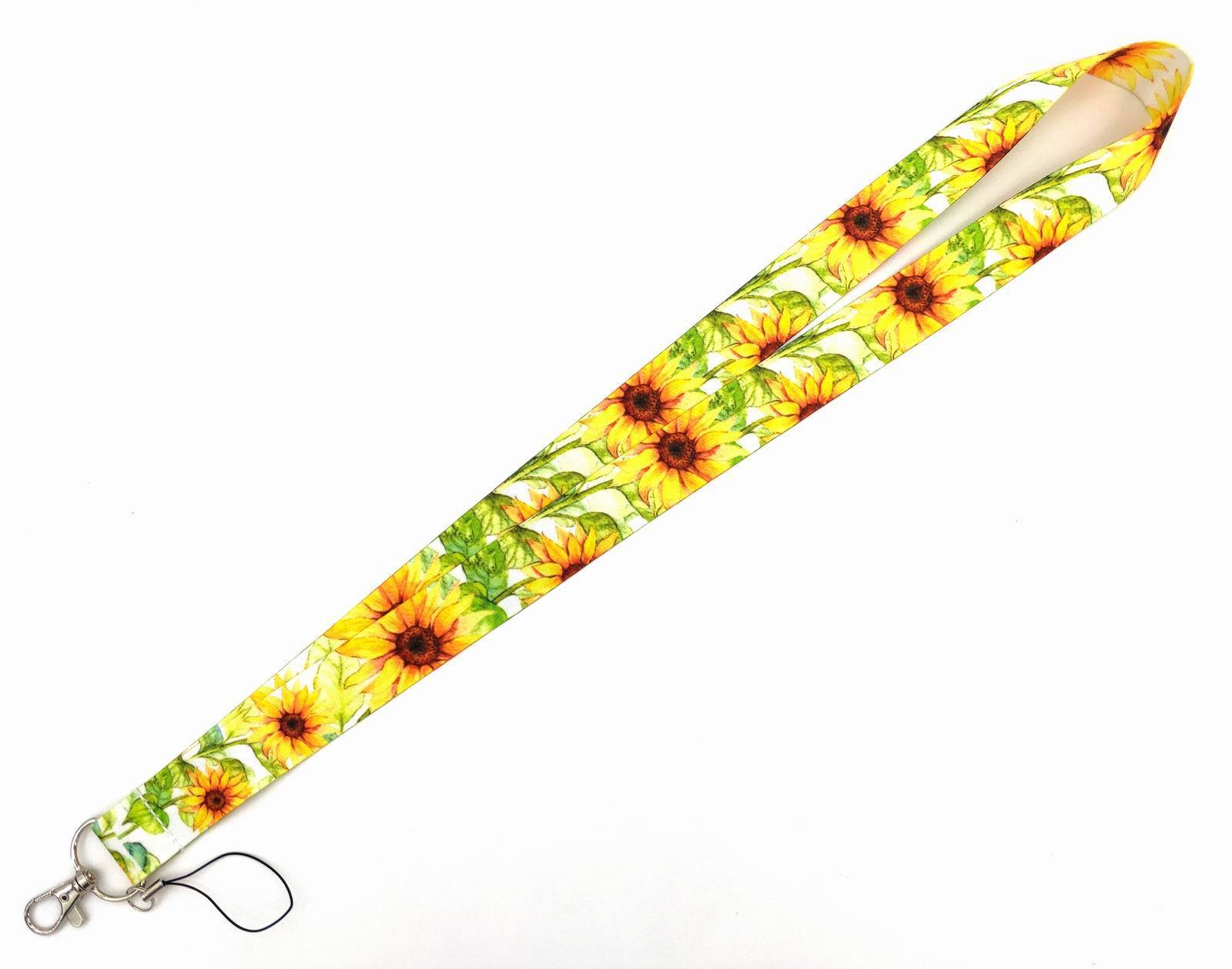 Promotional Gift Fashion Sunflower Polyester Stain Lanyards Mobile Phone Case Neck Strap Anti-Lost Accessories Lanyard Custom Image 4