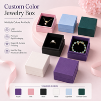 Boîte cadeau en carton rose avec logo personnalisé, insert en velours de luxe, pour boucles d'oreilles, bagues, colliers, bracelets, emballages de bijoux