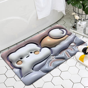 Alfombra de Baño de Tierra de Diatomeas con Diseño de Dibujos Animados, Rectangular, Antideslizante, para Entrada o Baño, con Patrón de Plantas y Flores, AP 5D001 - Product Image 5