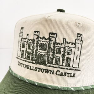 Cappello da Baseball in Corduroy Bicolore Verde con Logo Personalizzato, Visiera Curva Multicolore e Ricamo, Stile Snapback - Product Image 4