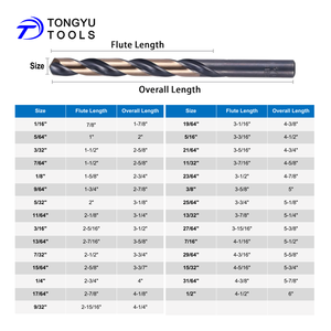 29-teiliges HSS-Bohrer-Set 1/16 "bis 1/2", 135 ° Split Point SAE Jobber Twist Bit-Kit für Hartmetall-Gusseisen-PVC-Holz in Metall box - Product Image 3
