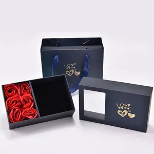 Omet奢华玫瑰设计纸奢华鲜花花束礼品包装盒