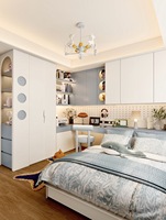 Armoire personnalisée pour enfants, armoire de rangement pour chambre d'enfant avec bureau, meubles pour enfants en bois massif moderne