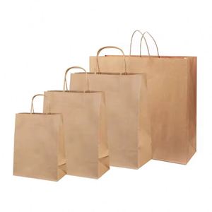 Customized ZJ Brand Brown Kraft Paper <b>Sweet</b> Gift <b>Bags</b> Colorful Food-Grade Recycled Handles Grocery Shopping Henan Surface - Product Image 5