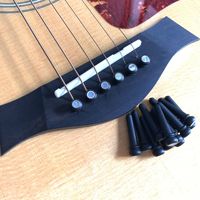 Gros épingles de guitare acoustique en ébène noir pour accessoires de remplacement épingles de pont de guitare
